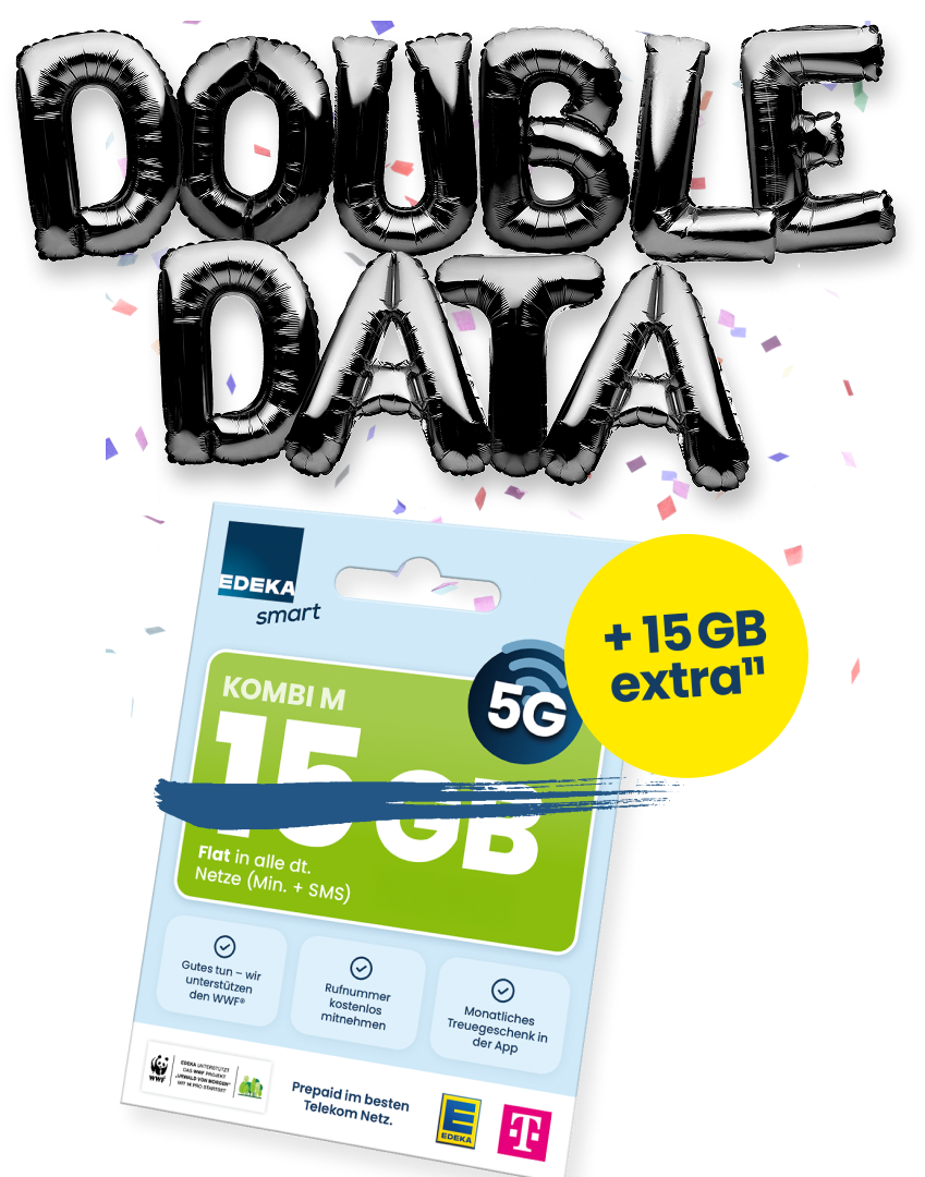 Black Week Aktion: kombi M mit dauerhaft doppeltem Datenvolumen